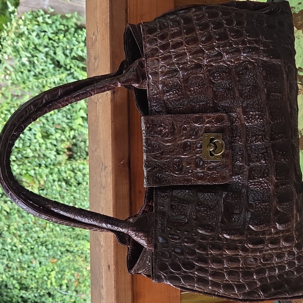 Veari Brown Genuine Crocodile Leather Bag